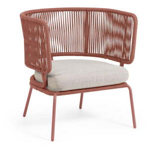 Krzesło ogrodowe w kolorze terakoty ze stalową konstrukcją La Forma Nadin obraz