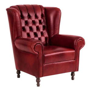 Czerwony fotel skórzany Max Winzer Vary obraz