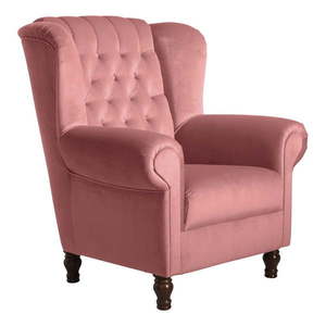 Różowy aksamitny fotel Max Winzer Vary Velvet obraz