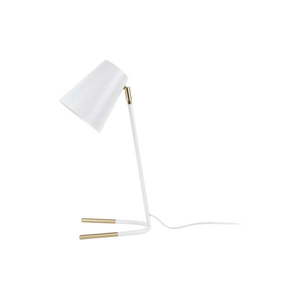 Biała lampa stołowa z detalami w kolorze złota Leitmotiv Noble obraz