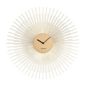 Zegar ścienny w kolorze złota Karlsson Peony, ø 45 cm obraz