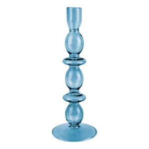 Niebieski szklany świecznik PT LIVING Glass Art obraz