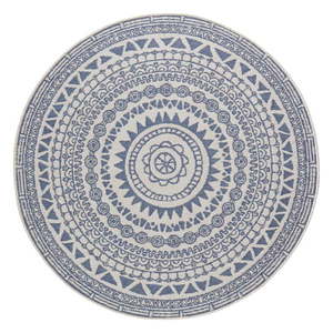 Niebiesko-kremowy dywan odpowiedni na zewnątrz NORTHRUGS Coron, ø 200 cm obraz