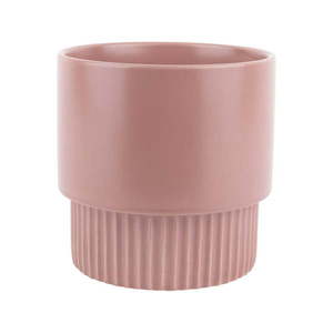 Różowa ceramiczna doniczka PT LIVING Ribbed, wys. 15 cm obraz