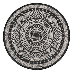 Czarno-szary dywan odpowiedni na zewnątrz Ragami Round, ø 160 cm obraz