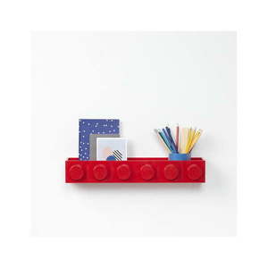 Dziecięca czerwona półka ścienna LEGO® Sleek obraz