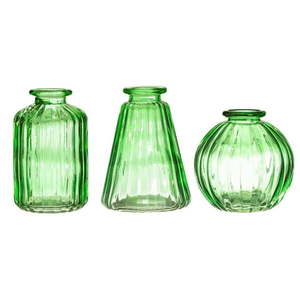 Zestaw 3 zielonych szklanych wazonów Sass & Belle Bud obraz