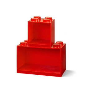 Zestaw 2 dziecięcych czerwonych półek ściennych LEGO® Brick obraz