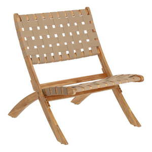 Beżowe składane krzesło ogrodowe z drewna akacji La Forma Chabeli obraz