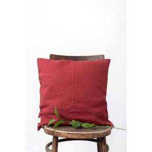 Czerwona lniana poszewka na poduszkę Linen Tales Classic, 40x40 cm obraz