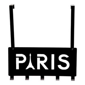 Czarny wieszak na drzwi z 5 haczykami Compactor Paris obraz