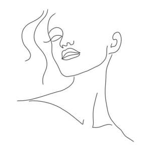 Plakat 29x41 cm Minimal Woman Face Line Art – Veronika Boulová obraz