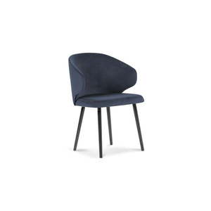 Ciemnoniebieskie krzesło z aksamitnym obiciem Windsor & Co Sofas Nemesis obraz