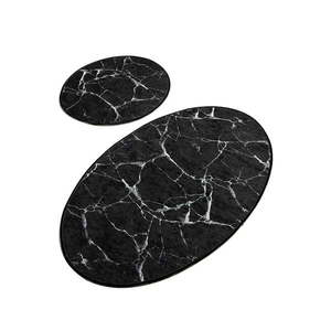 Zestaw 2 czarnych owalnych dywaników łazienkowych Chilai Marble obraz