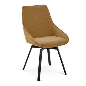 Musztardowożółte krzesło obrotowe Kave Home Haston obraz