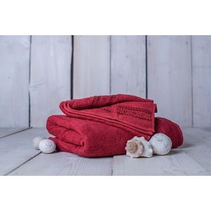 Komplet Ręcznik + ręcznik kąpielowy Florina - bordowy obraz