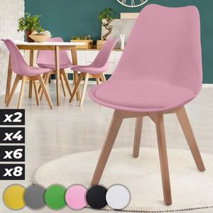 MIADOMODO Zestaw krzeseł do jadalni, 4 szt, różowy obraz