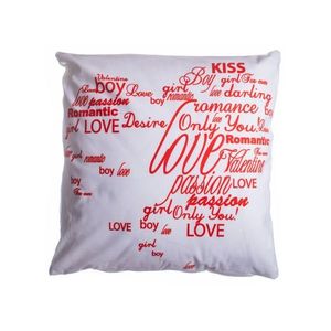 Poszewka na poduszkę Love, etykiety - 45 x 45 cm obraz