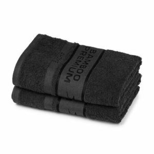 4Home Ręcznik Bamboo Premium czarny, 30 x 50 cm, komplet 2 szt. obraz