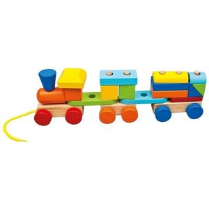 Bino Kolorowy pociąg z dwoma wagonikami obraz