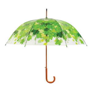 Przezroczysty parasol z zielonymi detalami odporny na wiatr Esschert Design Ambiance Birdcage Leaf, ⌀ 92, 5 cm obraz