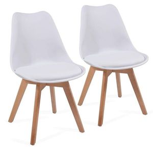 Zestaw krzeseł do jadalni z plastikowym siedziskiem, 2 szt., obraz