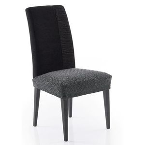 Pokrycie elastyczny na siedzisko krzesła, MARTIN, ciemnoszary, zestaw 2 szt., obraz