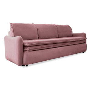 Różowa aksamitna rozkładana sofa Miuform Tender Eddie obraz
