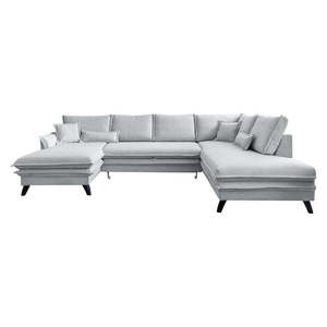 Jasnoszara rozkładana sofa w kształcie litery "U" Miuform Charming Charlie, prawostronna obraz