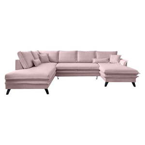 Pudroworóżowa rozkładana sofa w kształcie litery "U" Miuform Charming Charlie, lewostronna obraz