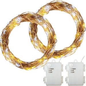 Świąteczny łańcuch - 200 diod LED, biała ciepła i zimna obraz