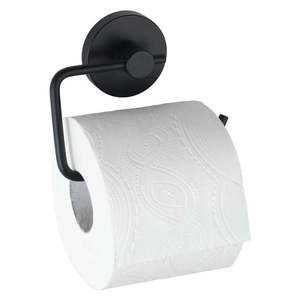 Czarny uchwyt na papier toaletowy Wenko Vacuum-Loc® Milazzo obraz