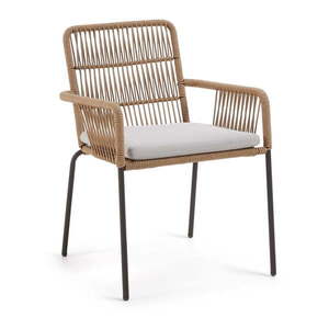 Krzesło ogrodowe ze stalową konstrukcją i sznurkową plecionką Kave Home Samt obraz
