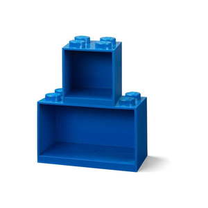 Zestaw 2 dziecięcych niebieskich półek ściennych LEGO® Brick obraz