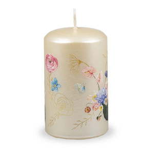 Beżowa świeczka Unipar Flower Paradise, 40 h obraz
