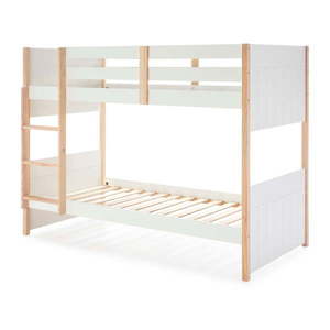 Białe łóżko piętrowe dla dzieci z drewna sosnowego Marckeric Kiara, 90x190 cm obraz