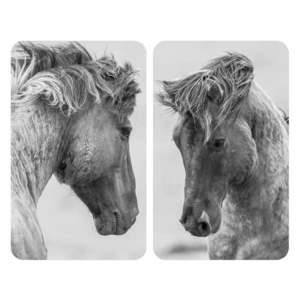 Zestaw 2 szarych płyt ochronnych na kuchenkęWenko Horses, 52x30 cm obraz