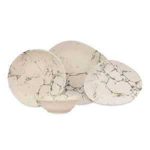 24-częściowy zestaw porcelanowych naczyń Kütahya Porselen Light Marble obraz
