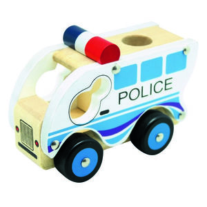 Bino Drewniane auto Policja, niebieski obraz