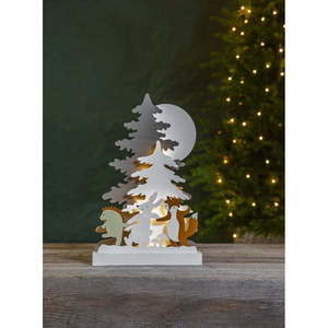 Świąteczna drewniana dekoracja dekoracja LED Star Trading Forest Friends, wys. 44 cm obraz