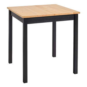 Stół z drewna sosnowego z czarną konstrukcją Bonami Essentials Sydney, 70x70 cm obraz