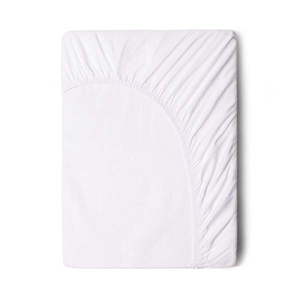 Białe bawełniane prześcieradło elastyczne Good Morning, 180x200 cm obraz