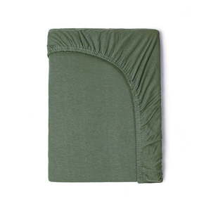 Dziecięce zielone bawełniane prześcieradło elastyczne Good Morning, 70x140/150 cm obraz
