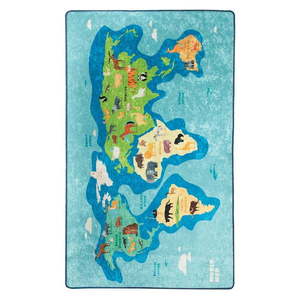 Niebieski antypoślizgowy dywan dziecięcy Chilai Map, 200x290 cm obraz