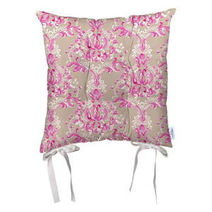 Beżowo-różowa poduszka na krzesło z mikrowłókna Mike & Co. NEW YORK Butterflies, 43x43 cm obraz