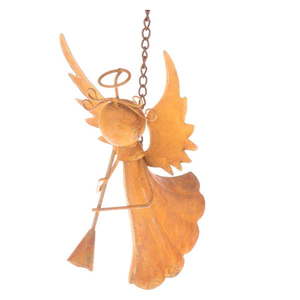 Wiszący pomarańczowy metalowy anioł Dakls, wys. 10, 5 cm obraz