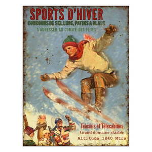 Metalowa tabliczka 25x33 cm Sports d'Hiver – Antic Line obraz
