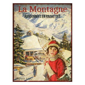 Metalowa tabliczka 25x33 cm La Montagne – Antic Line obraz