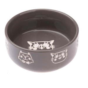 Szara miska ceramiczna dla kota Dakls, 300 ml obraz
