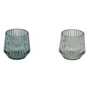 Zestaw 2 zielonych szklanych świeczników na tealighty Ego Dekor, ø 7 cm obraz